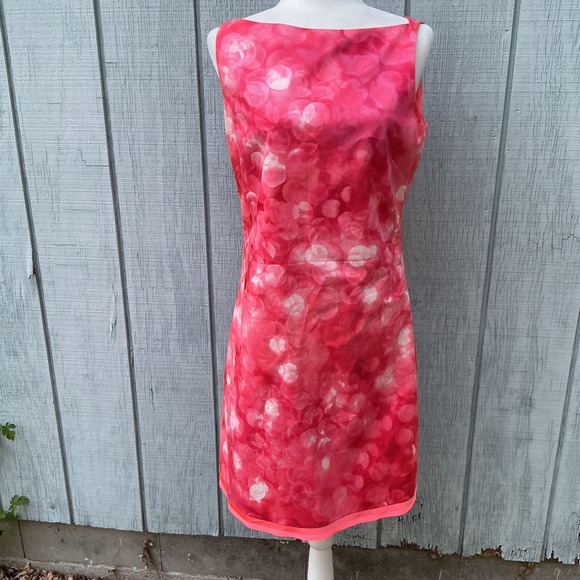 Elie Tahari Dresses & Skirts - Elie Tahari Pink Floral Print Cocktail Sleeveless Sheath Dress Lined Size 8